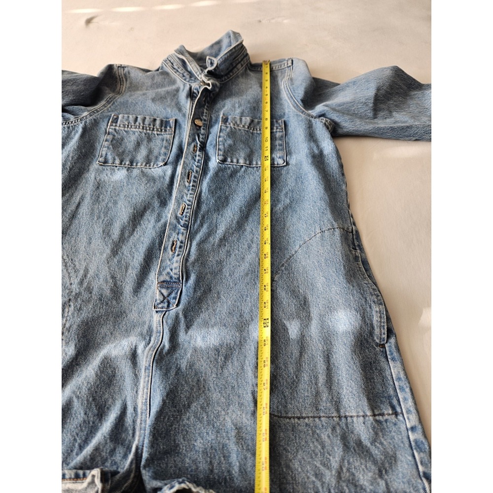 Madewell Denim Shorts Romper Long Sleeve Button-Up Jumpsuit XL - Picture 14 of 16